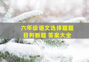 六年级语文选择题题目判断题 答案大全